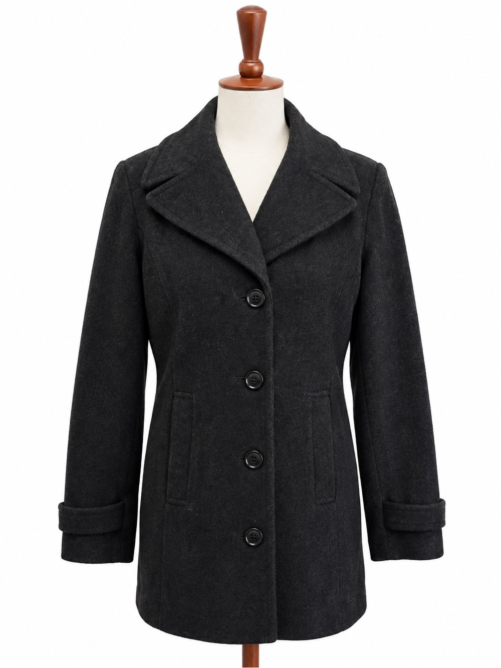 Croft and Barrow Charcoal Gray Cashmere and Wool Blend Women’s Pea Coat M